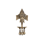 BRASS  WALL HANGING GANESHA  WITH  DIYA