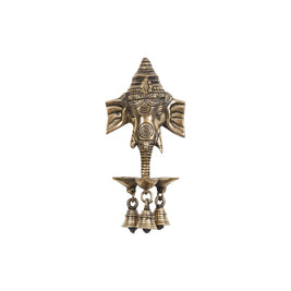 Antique Brass Wall Hanging Ganesha with Diya
