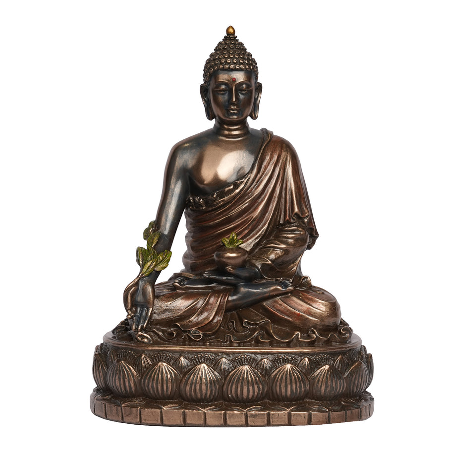 Handcrafted Poly Resin Meditating Buddha Statue | Antique Finish Buddha Idol for Home Décor & Meditation