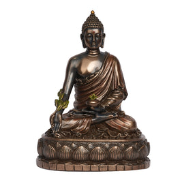 Handcrafted Poly Resin Meditating Buddha Statue | Antique Finish Buddha Idol for Home Décor & Meditation