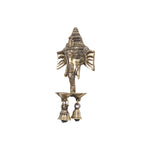 BRASS  WALL HANGING GANESHA  WITH  DIYA