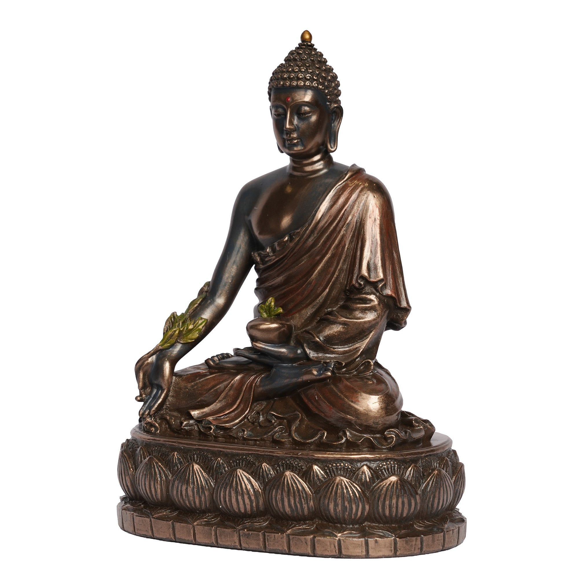 Handcrafted Poly Resin Meditating Buddha Statue | Antique Finish Buddha Idol for Home Décor & Meditation