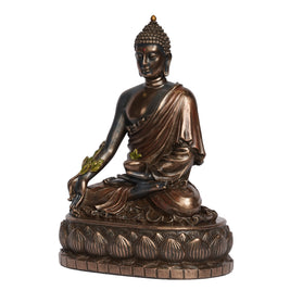 Handcrafted Poly Resin Meditating Buddha Statue | Antique Finish Buddha Idol for Home Décor & Meditation