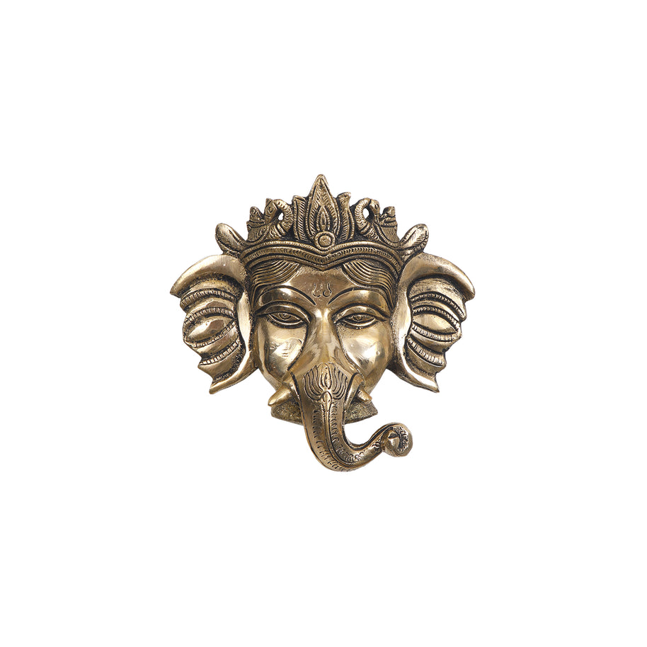 5.5 Inches - Brass Wall Hanging Ganesha Mask