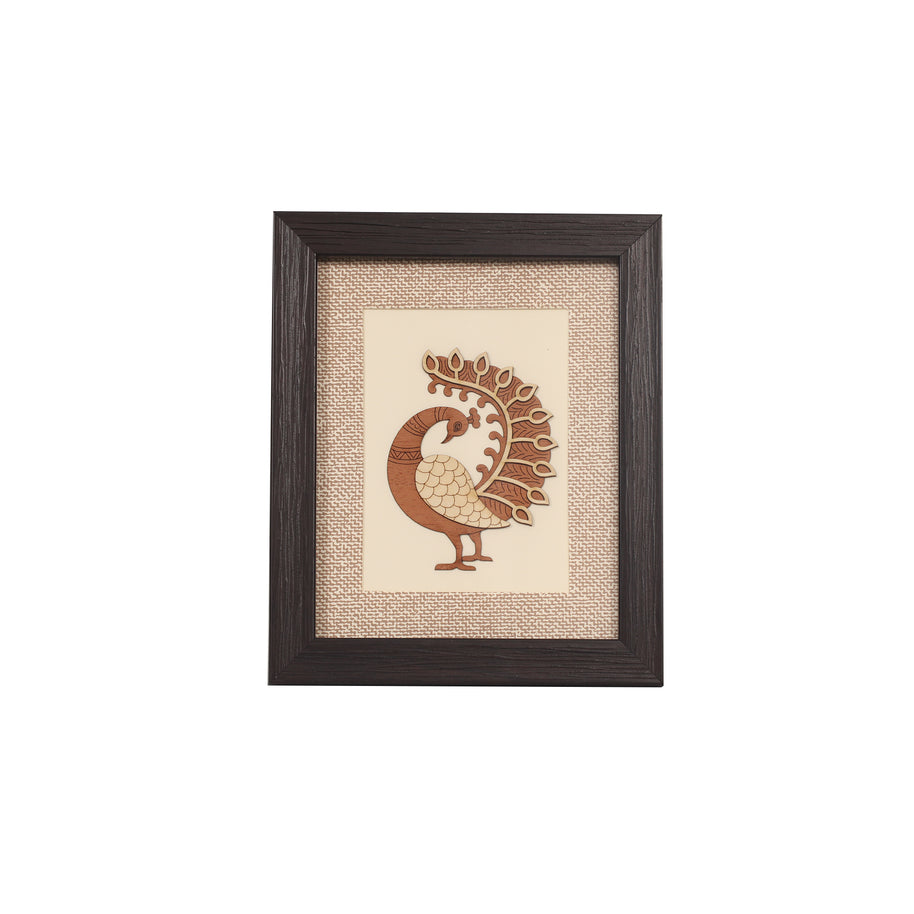 Handcrafted Peacock Wall Art in Wood Frame (Copy)