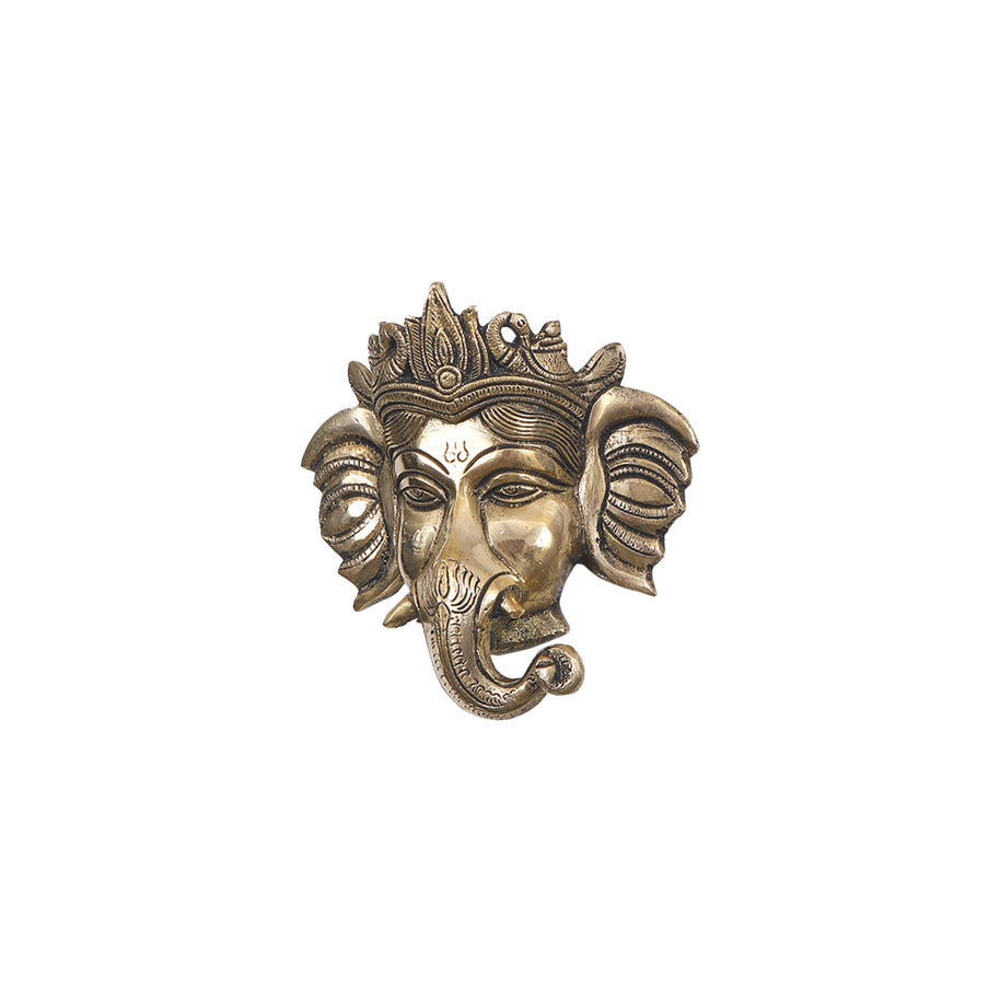 5.5 Inches - Brass Wall Hanging Ganesha Mask