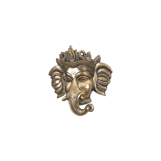 5.5 Inches - Brass Wall Hanging Ganesha Mask