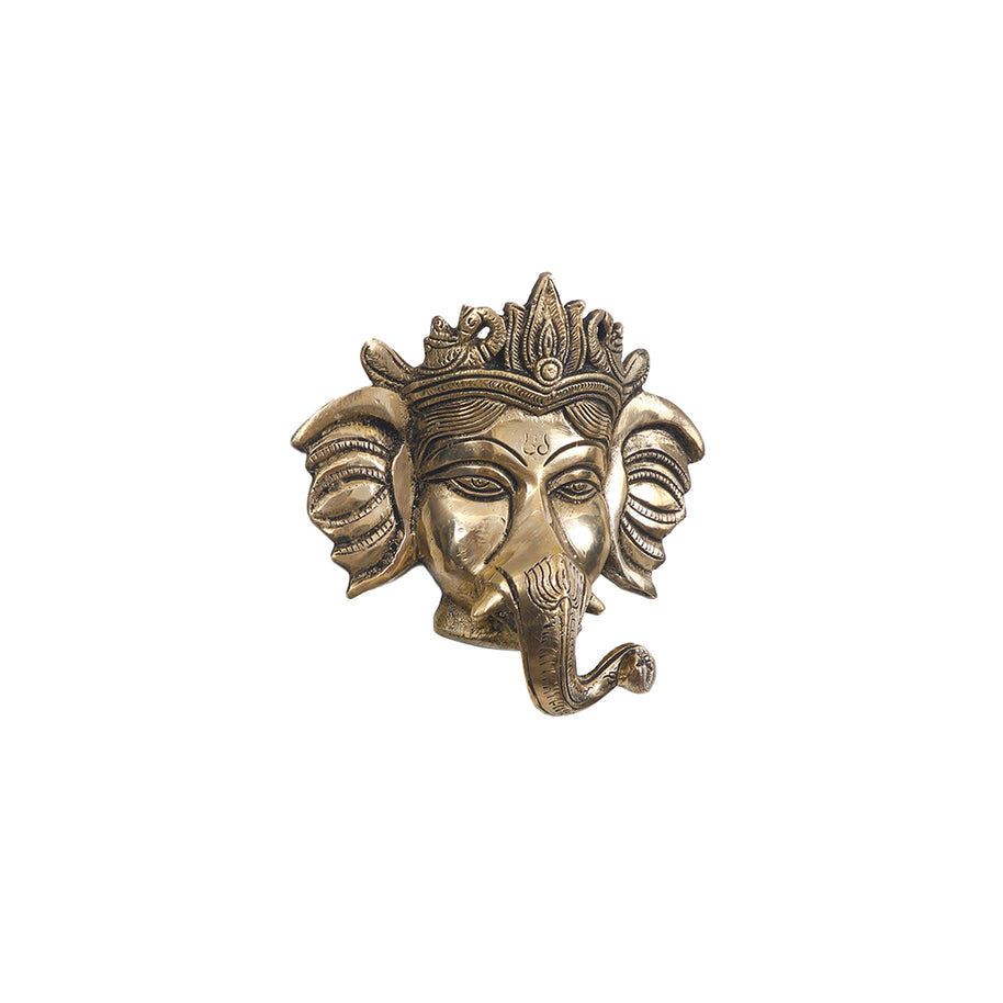 5.5 Inches - Brass Wall Hanging Ganesha Mask
