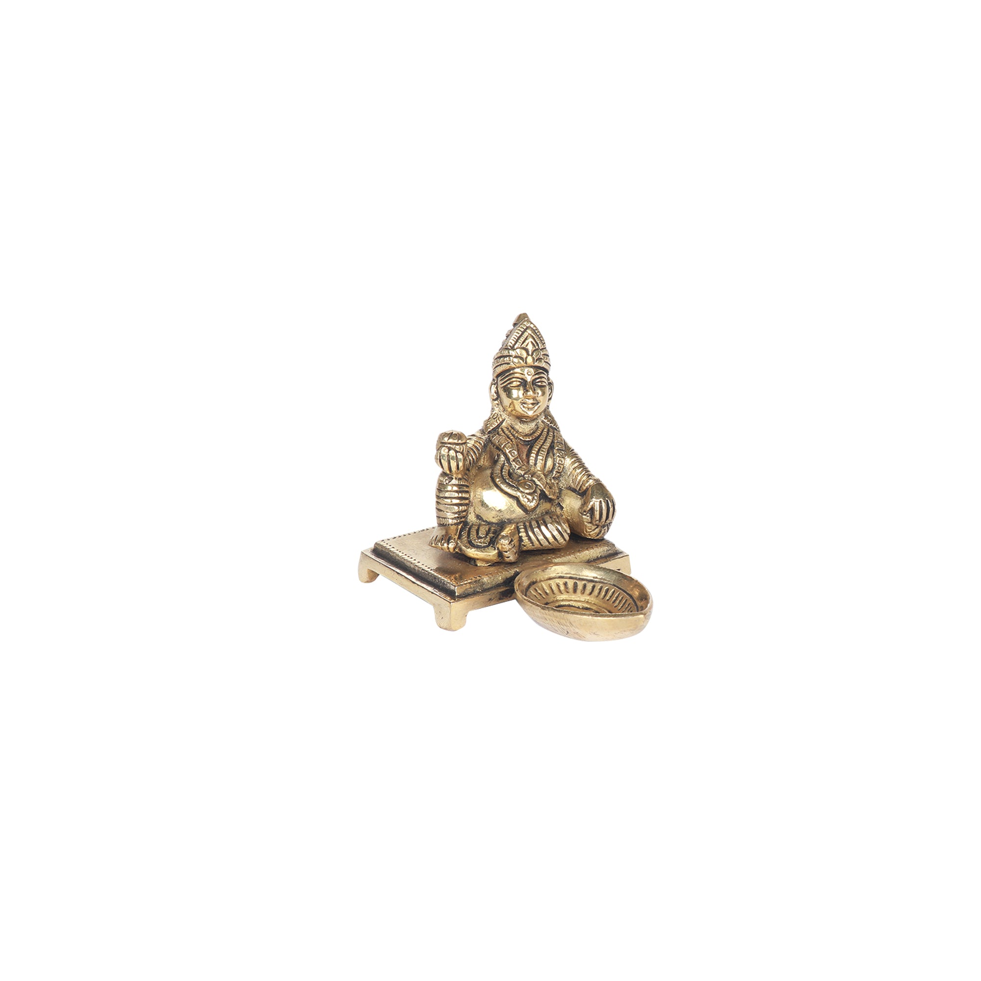 Brass Kuber Sitting On Base With Deepak
