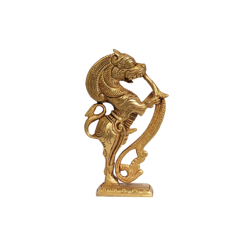 Handcrafted Brass Yali Stand | Traditional Vyala Decorative Statue