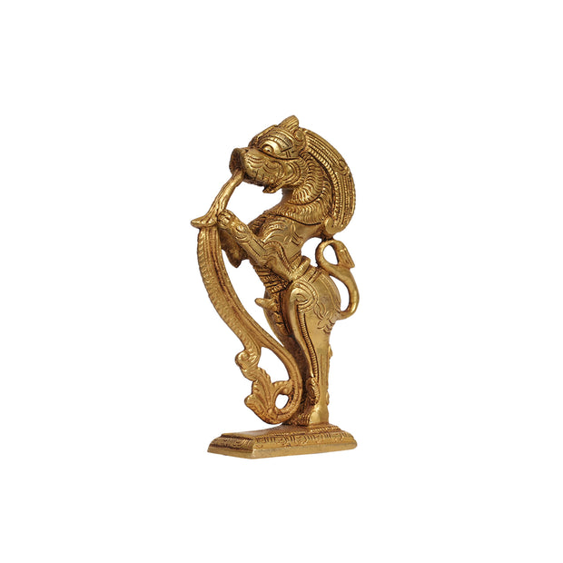 Handcrafted Brass Yali Stand | Traditional Vyala Decorative Statue
