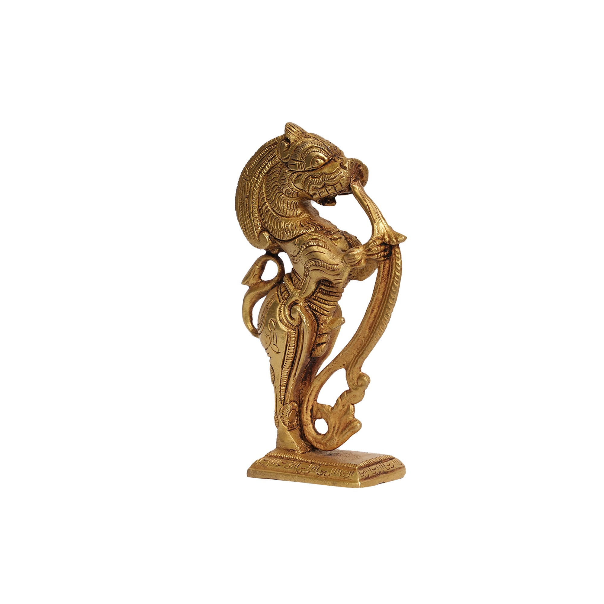 Handcrafted Brass Yali Stand | Traditional Vyala Decorative Statue