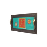 Ao Tray Handcrafted Framed Dhokla Blue Fish Handle