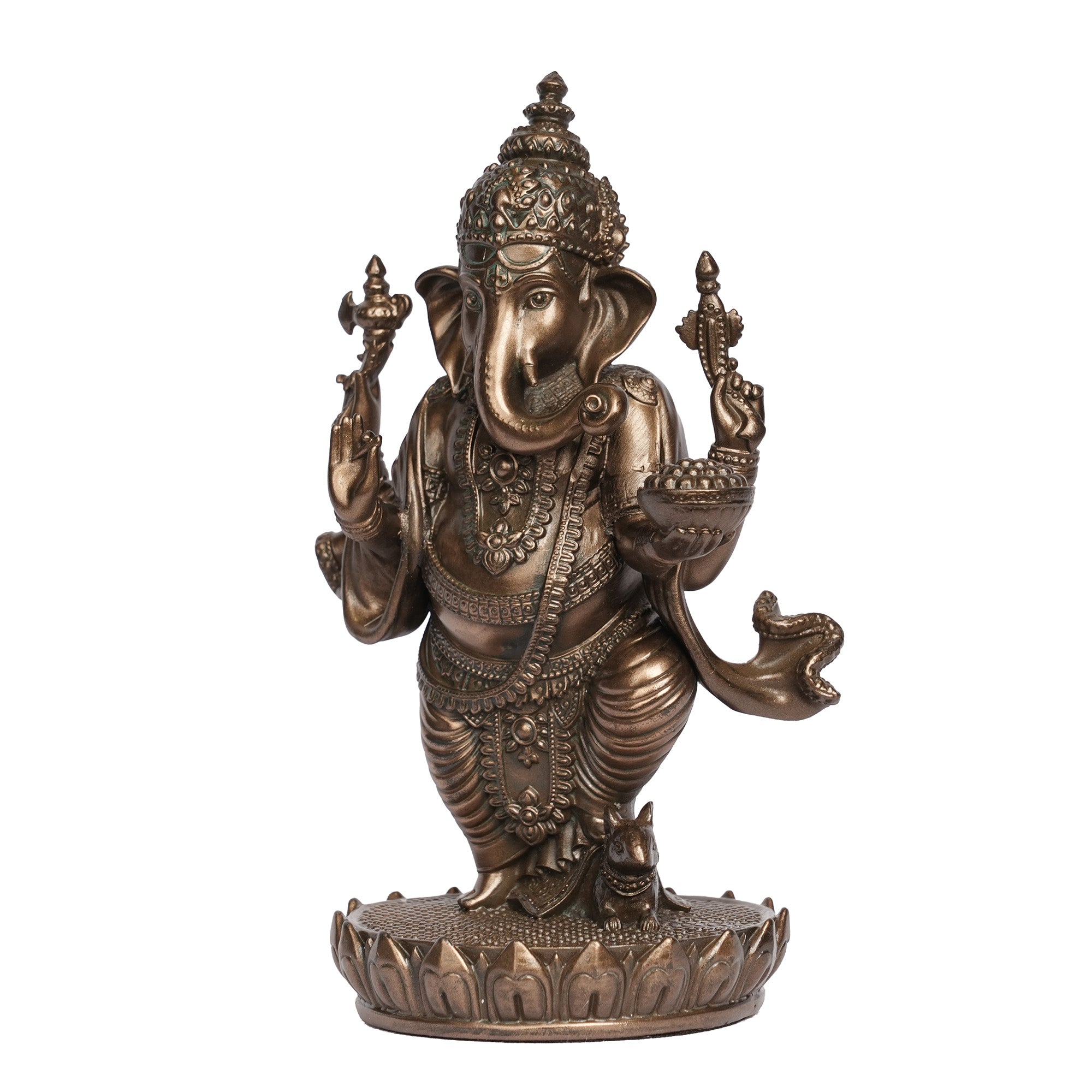 Handcrafted Poly Resin Standing Lord Ganesha Statue