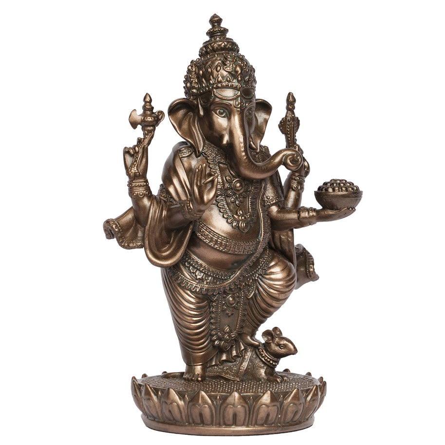 Handcrafted Poly Resin Standing Lord Ganesha Statue