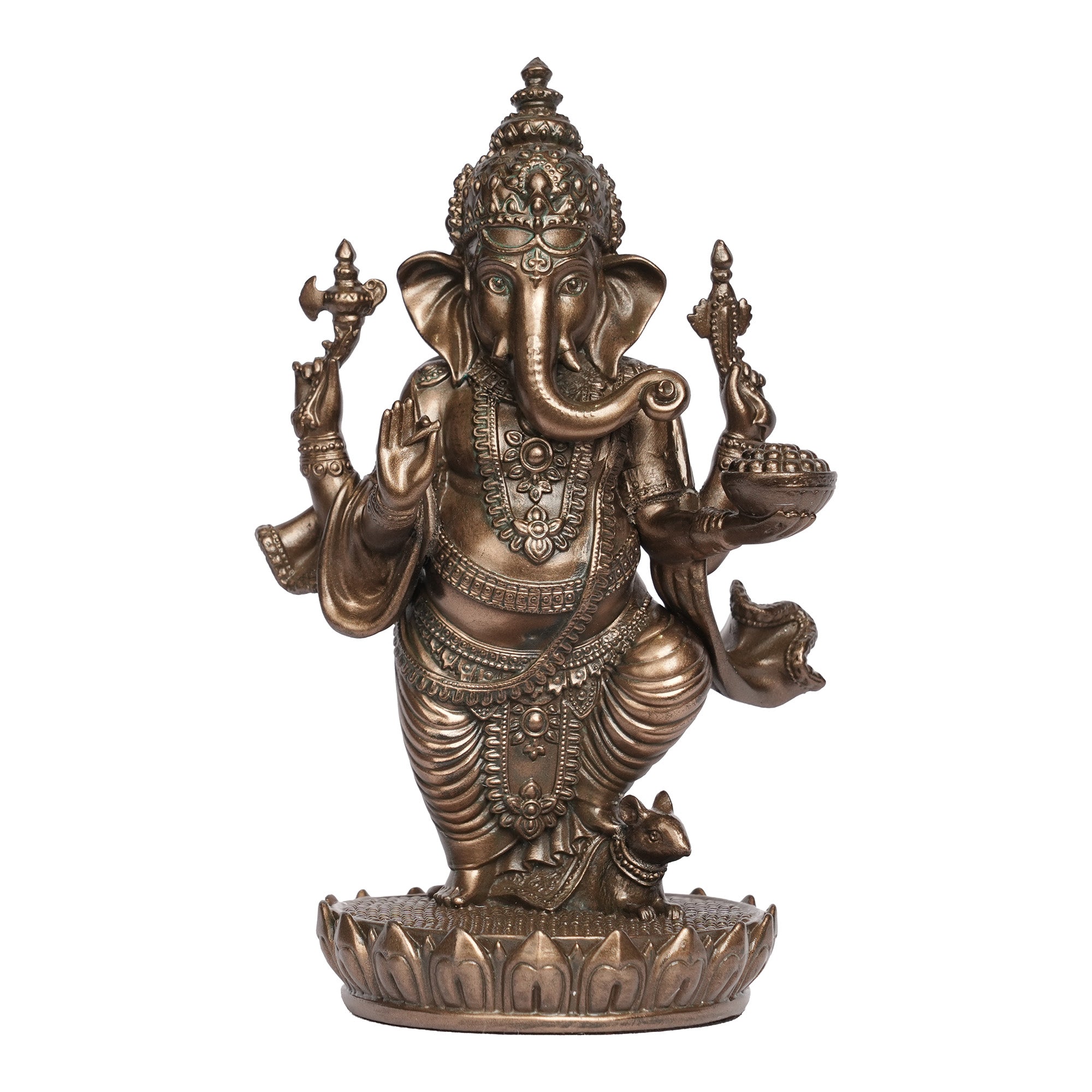 Handcrafted Poly Resin Standing Lord Ganesha Statue