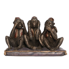 Handcrafted Poly Resin Three Wise Monkeys Showpiece