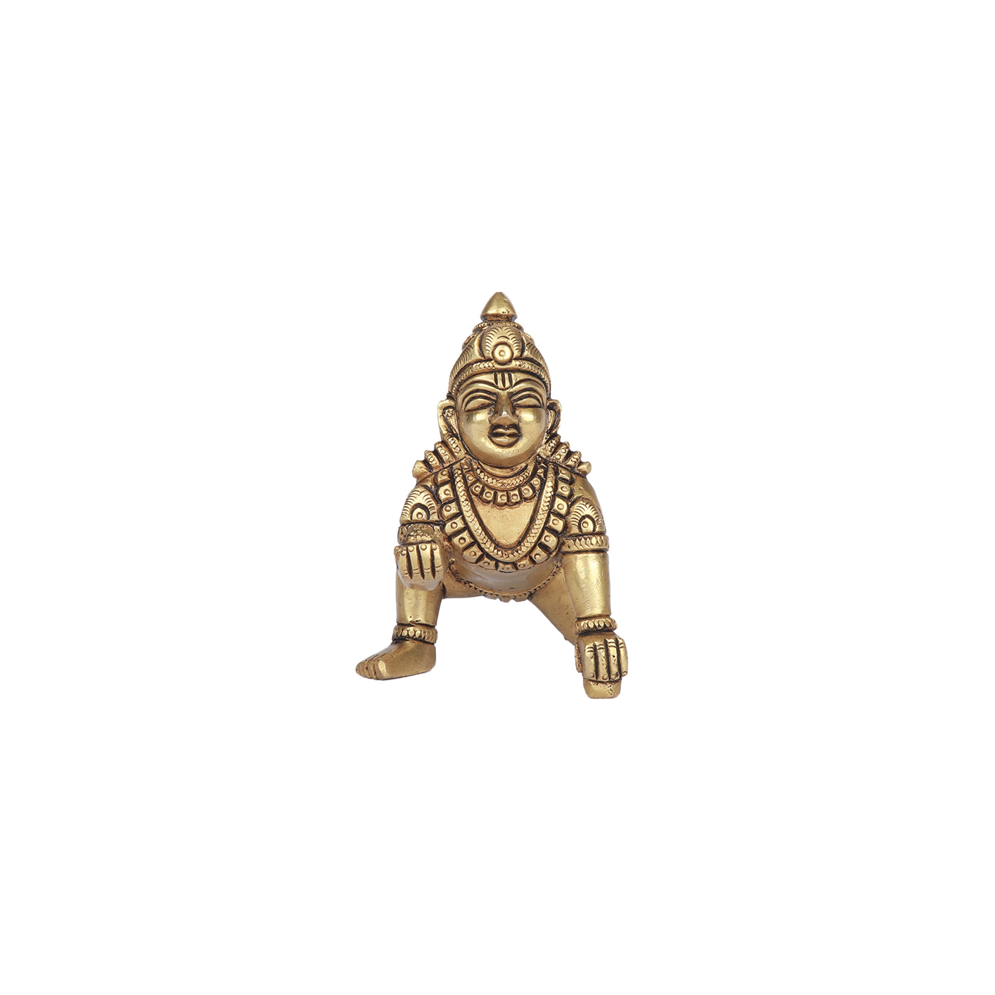 Handcrafted Brass Baby Krishna Statue Laddu Gopal For Devotional Worship And Home Decor