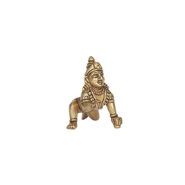 Handcrafted Brass Baby Krishna Statue Laddu Gopal For Devotional Worship And Home Decor