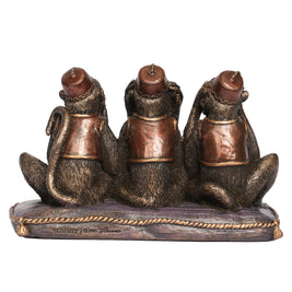 Handcrafted Poly Resin Three Wise Monkeys Showpiece