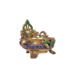 Brass   Carving Urli with stone