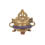 Brass   Carving Urli with stone