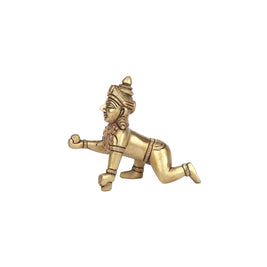 Handcrafted Brass Baby Krishna Statue Laddu Gopal For Devotional Worship And Home Decor