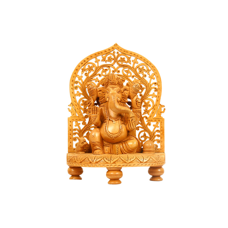 WOODEN JALI PARDI GANESHA( SMALL)