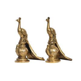 Brass Peacock Pair on Kalash