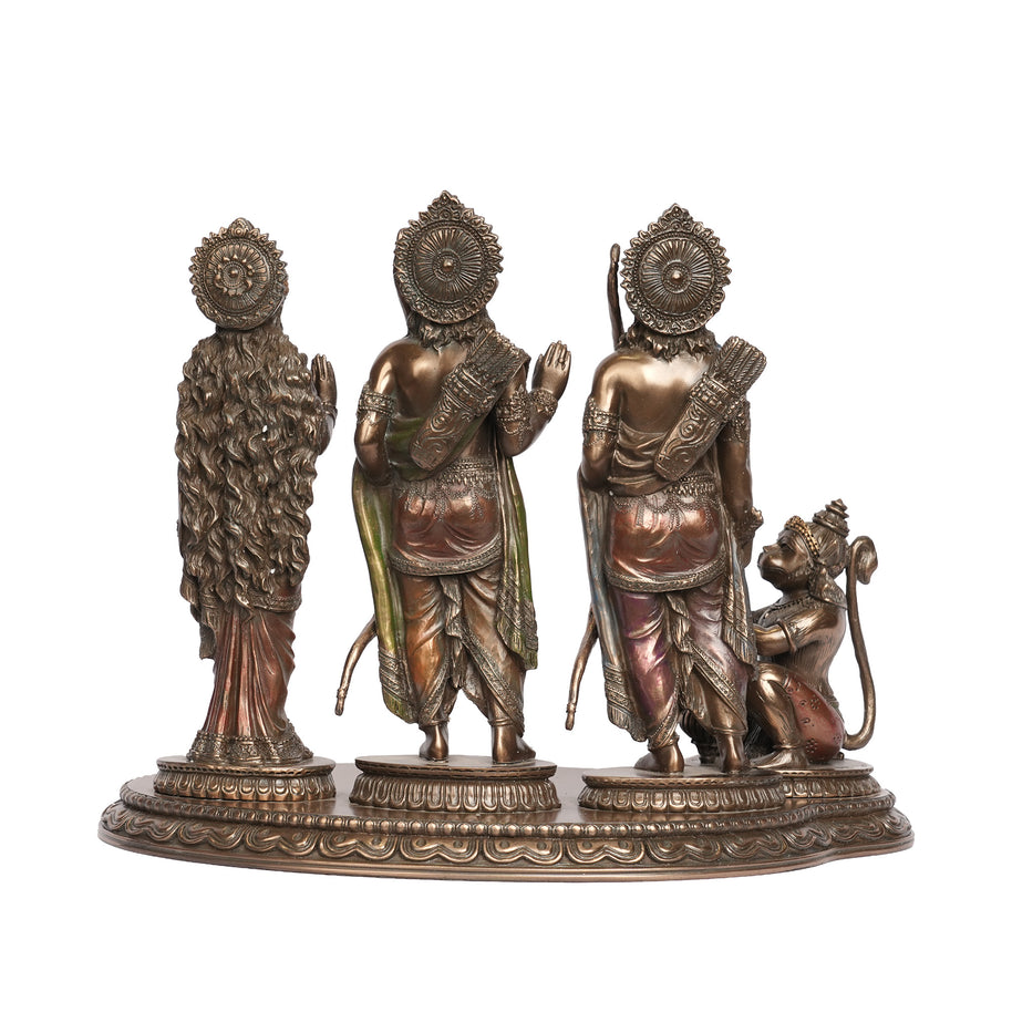 Poly Resin Ram Darbar Statue with Lord Rama, Sita, Lakshmana & Hanuman for Home Décor