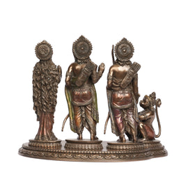 Poly Resin Ram Darbar Statue with Lord Rama, Sita, Lakshmana & Hanuman for Home Décor