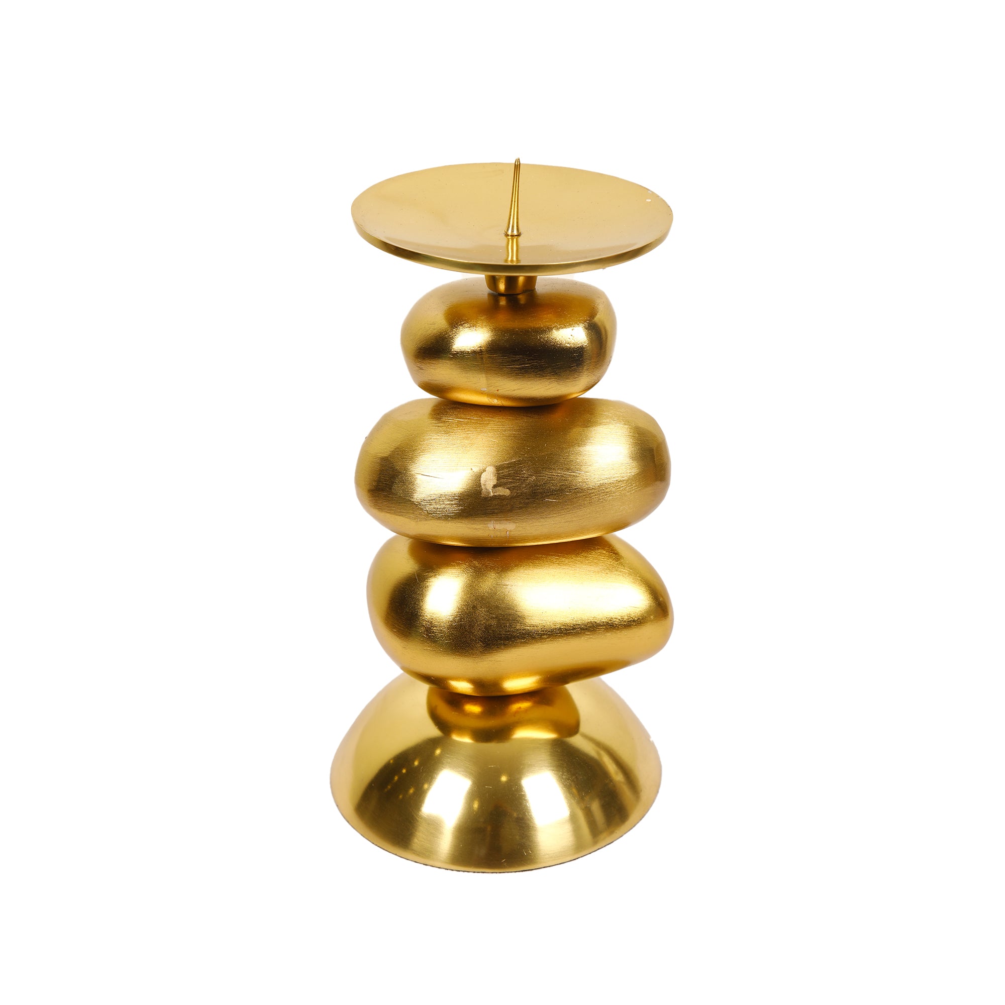 Traditional Polished Brass Diya Candle Stand for Home