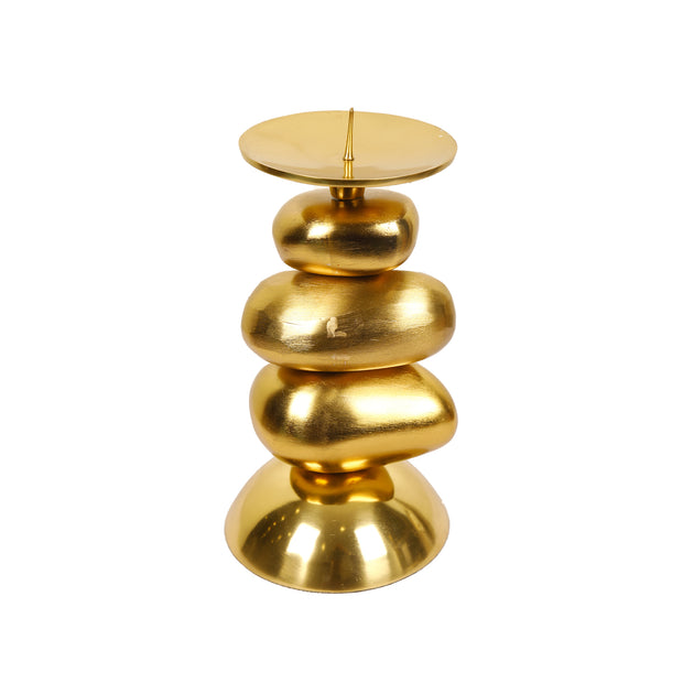 Traditional Polished Brass Diya Candle Stand for Home