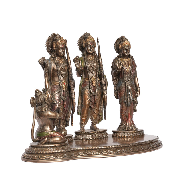 Handcrafted Poly Resin Lord Rama, Sita, Lakshmana & Hanuman Idol