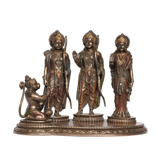 Handcrafted Poly Resin Lord Rama, Sita, Lakshmana & Hanuman Idol
