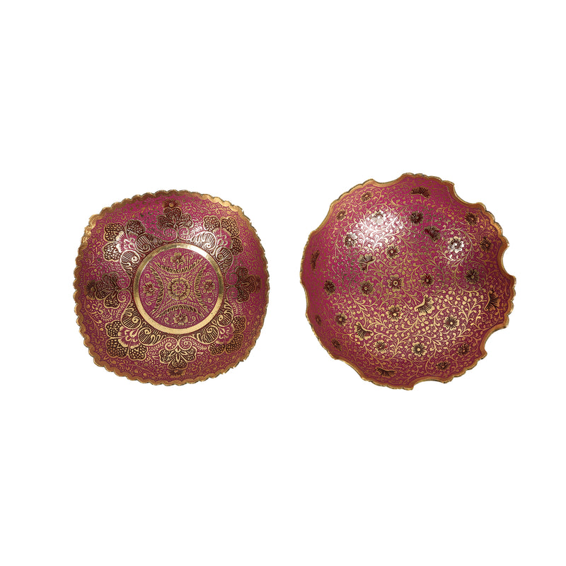 BRASS 6 IN BOWL COLOR SET OF 2