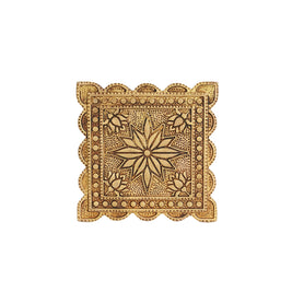 Brass Lotus Floral Chowki