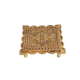 Brass Lotus Floral Chowki