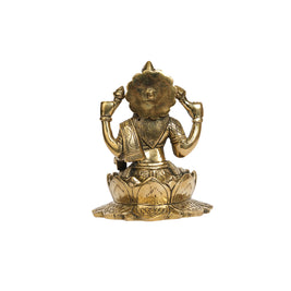 Handcrafted Brass Goddess Lakshmi Idol on Lotus