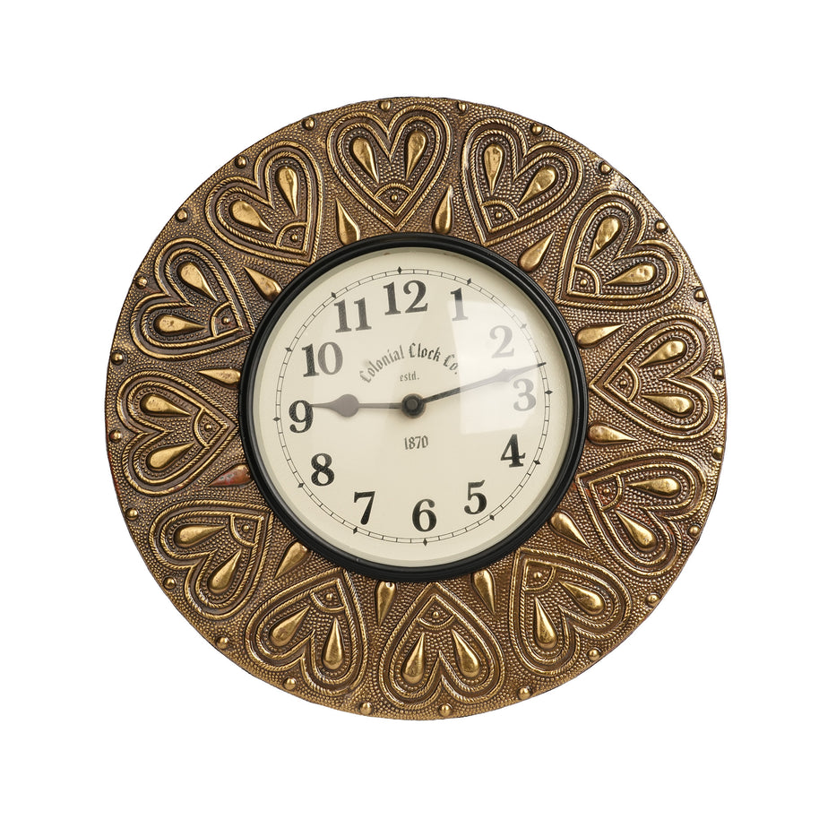 ANTIQUE BRASS FINISH DECORATIVE WALL CLOCK
