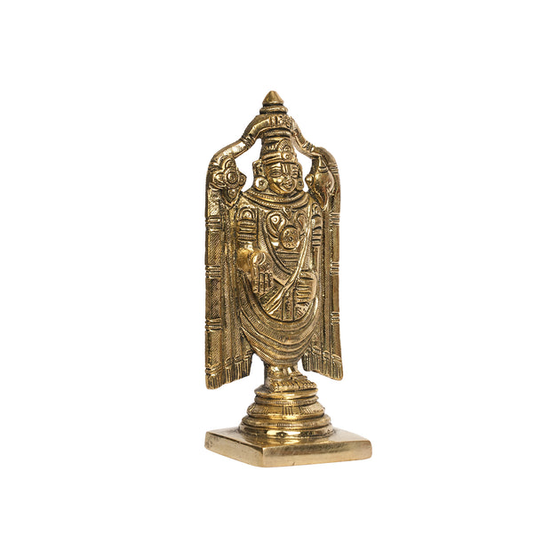 Handcrafted Brass Lord Venkateswara (Tirupati Balaji) Idol – 6" Height