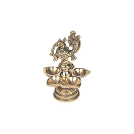 Brass  Bird 5 diya stand