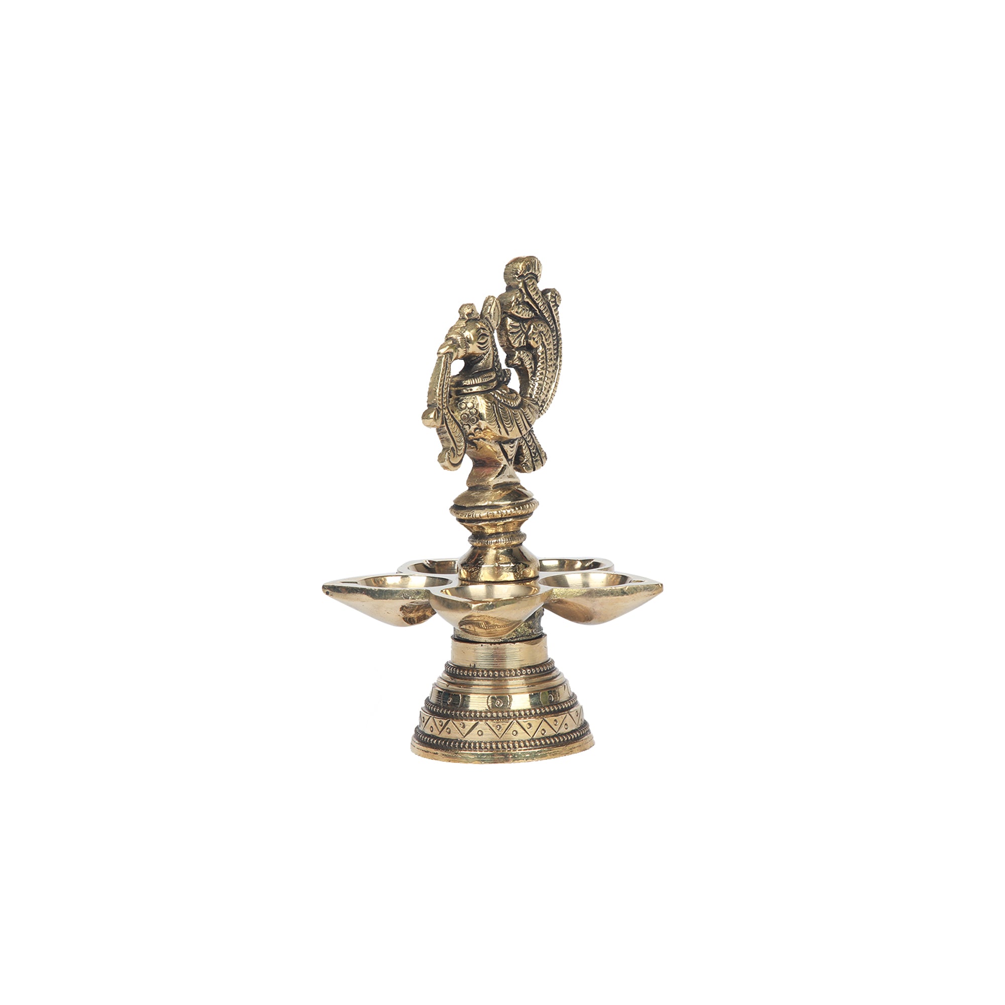 Brass  Bird 5 diya stand