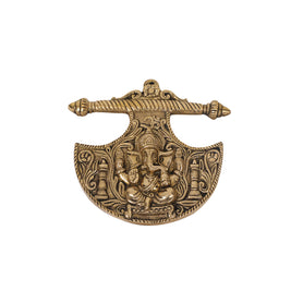 Decorative Brass Axe with Ganesha – Antique Wall Decor