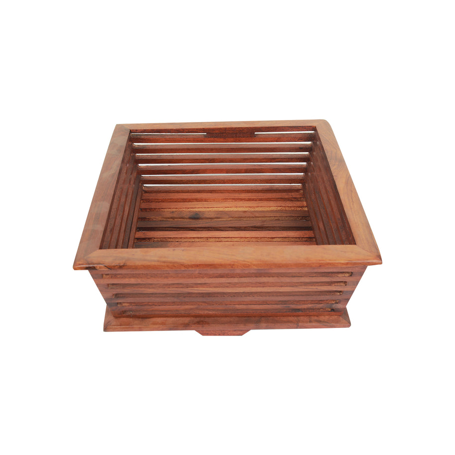 Handcrafted Wooden Fruit Basket