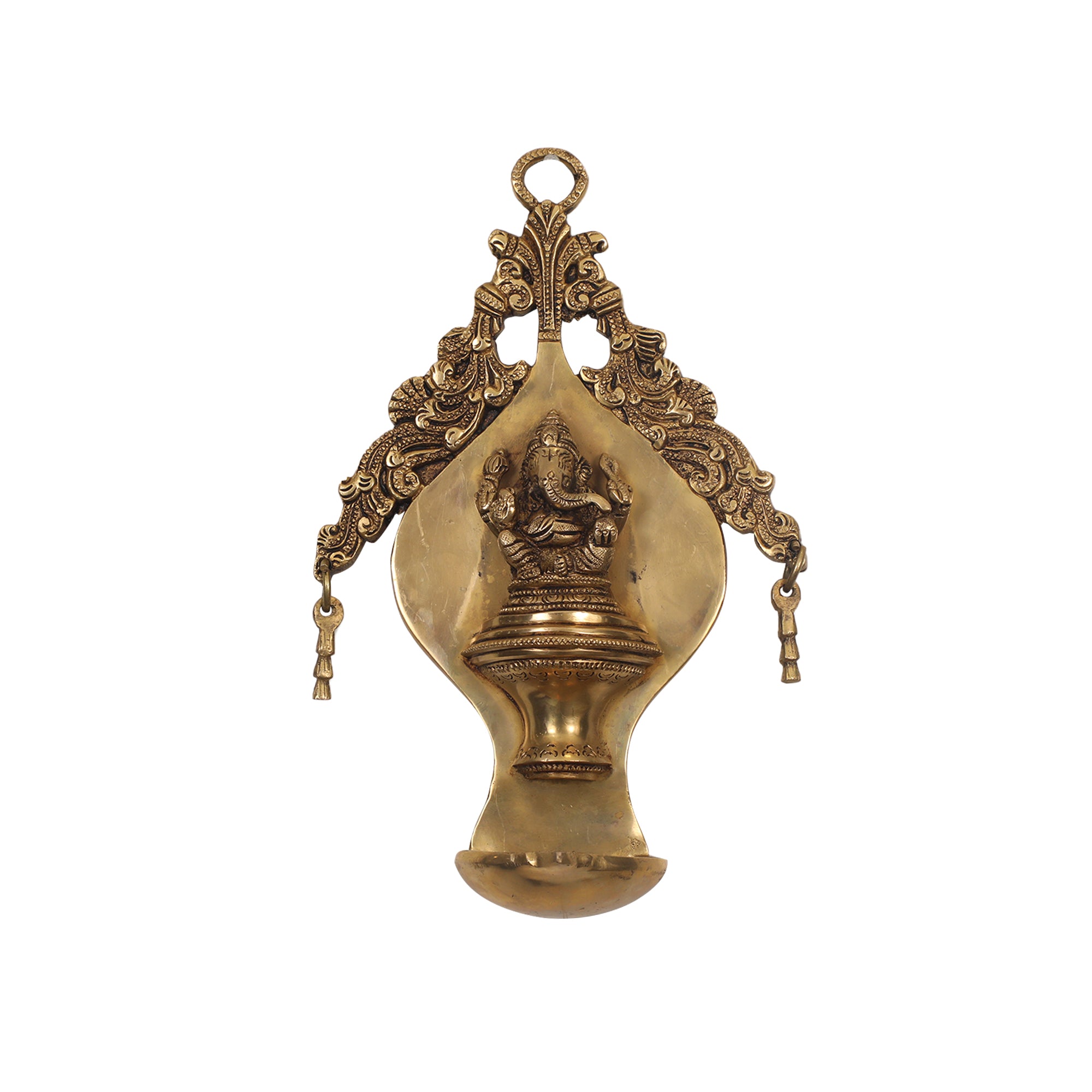 Wall Hanging Brass Ganesha Deepam