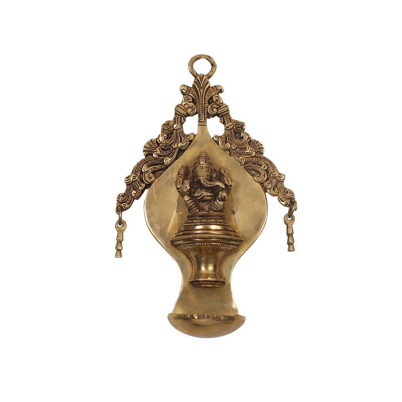 Wall Hanging Brass Ganesha Deepam