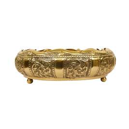 Small Embossed Brass Urli Decorative Bowl for Home Decor