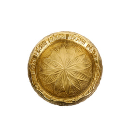 Small Embossed Brass Urli Decorative Bowl for Home Decor
