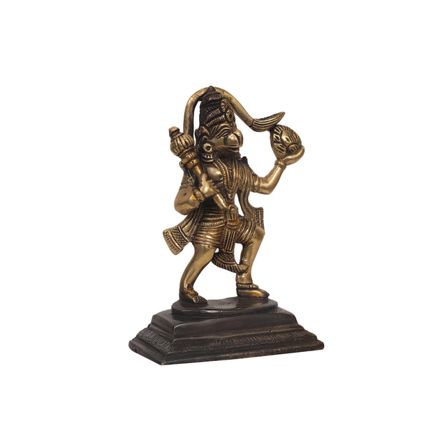 Brass Idol of Hanuman With Sanjeevani Parvat